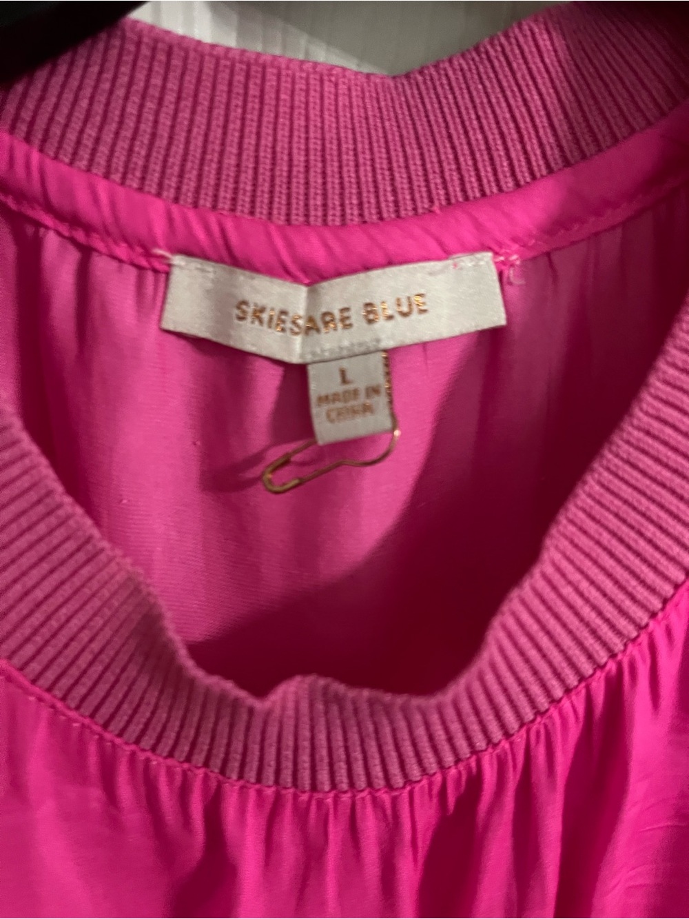 Skies Are Blue Hot Pink Crewneck Blouse